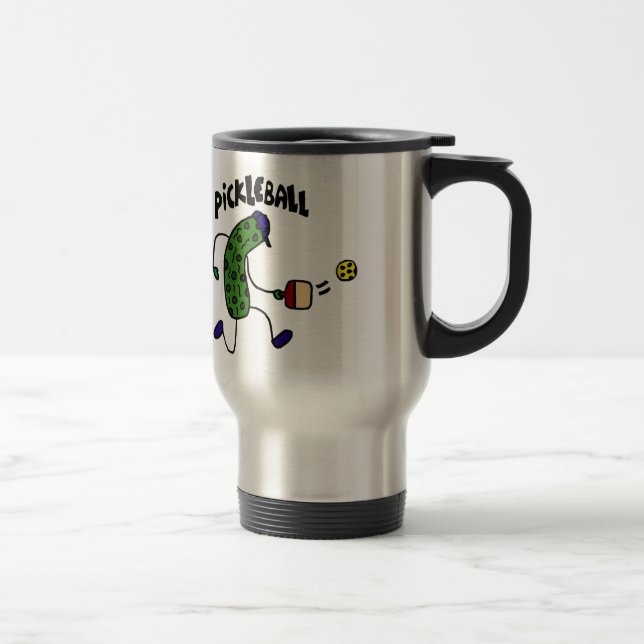 Caneca Térmica Salmoura engraçada que joga Pickleball (Direita)