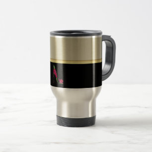 Caneca Térmica Salto Feminino Moderno e Elegante, Preto, Creme, F