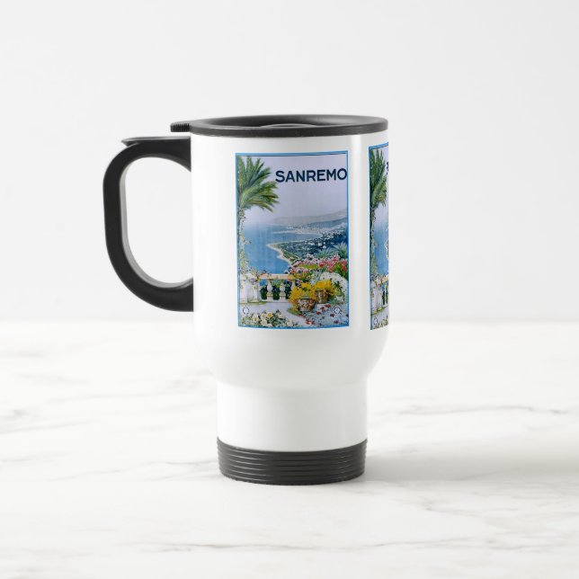 Caneca Térmica Sanremo, Itália Viagem branco/Viagem ao trabalho (Esquerda)