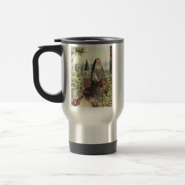 Caneca Térmica Santa Clara de Assis: Padroeira da Televisão (Esquerda)