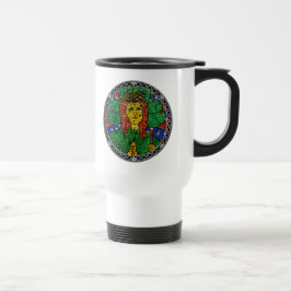 Caneca Térmica Santo padroeiro da rua Dymphna da depressão e da