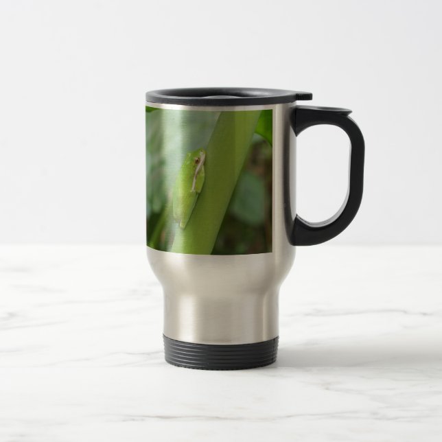 Caneca Térmica sapo de árvore verde com sono (Direita)