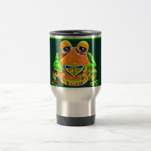 Caneca Térmica Sapo Funky Laranja Verde Riscado Presentes Novidad