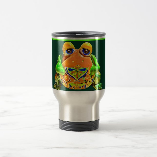 Caneca Térmica Sapo Funky Laranja Verde Riscado Presentes Novidad (Centro)