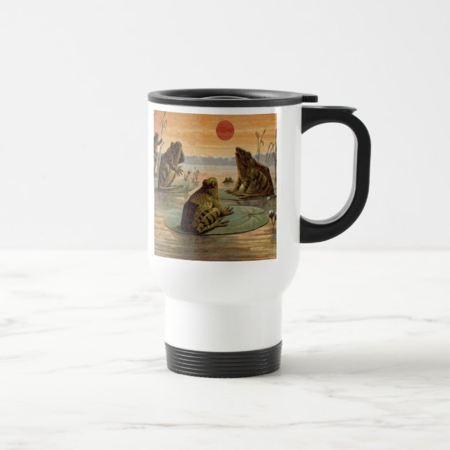 Caneca Térmica Sapos Lily Pads Ilustração da Lua (Direita)
