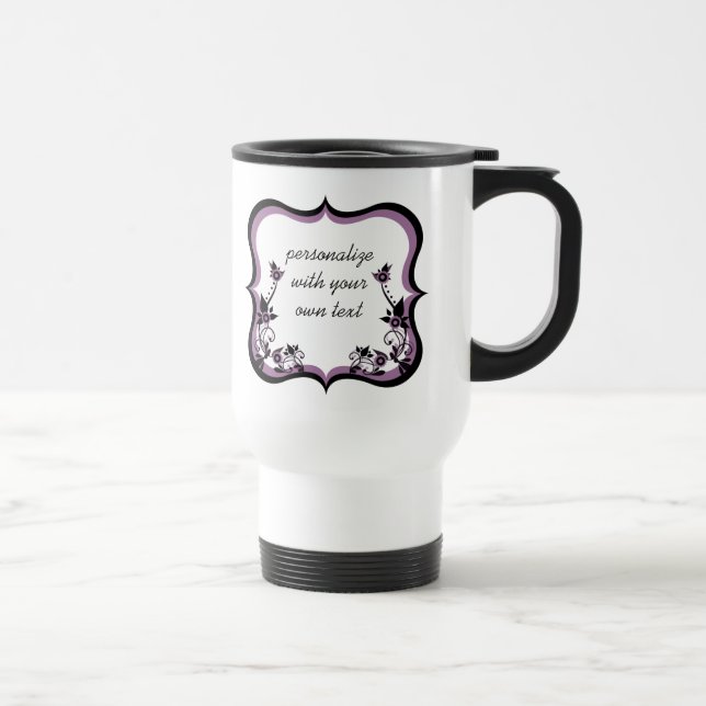 Caneca Térmica Sassy Floral Frame Mug, Roxo (Direita)