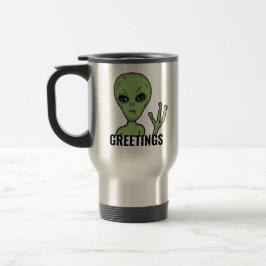 Caneca Térmica Saudações de Arte Digital da alienígena