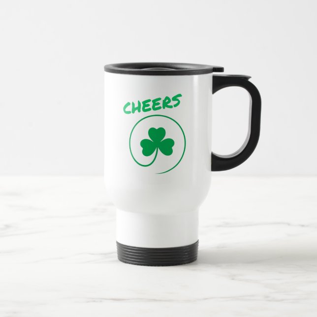 Caneca Térmica Saúde, Clover, Shamrock, Irish Green, St Patricks (Direita)
