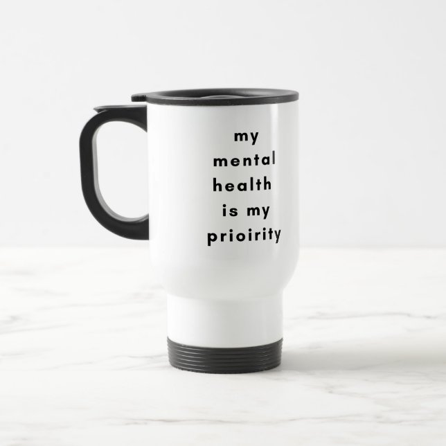 Caneca Térmica Saúde Mental Primeira Mug Motivacional para Autoam (Esquerda)