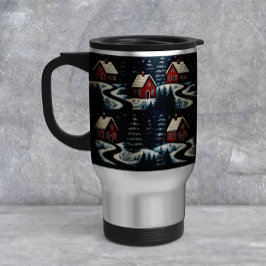 Caneca Térmica Scandinavian Folk Art Cozy Winter Cabin Mug