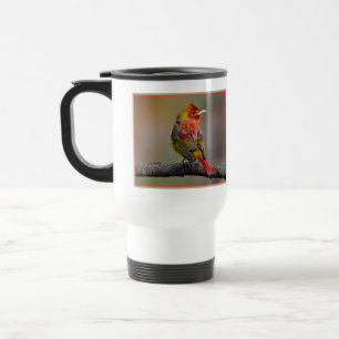 Caneca Térmica Scarlet Tanager Molting - Fotografia original