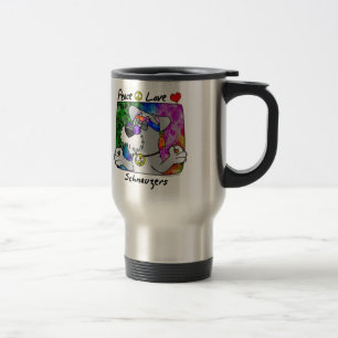 Caneca Térmica Schnauzer do amor da paz dos desenhos animados