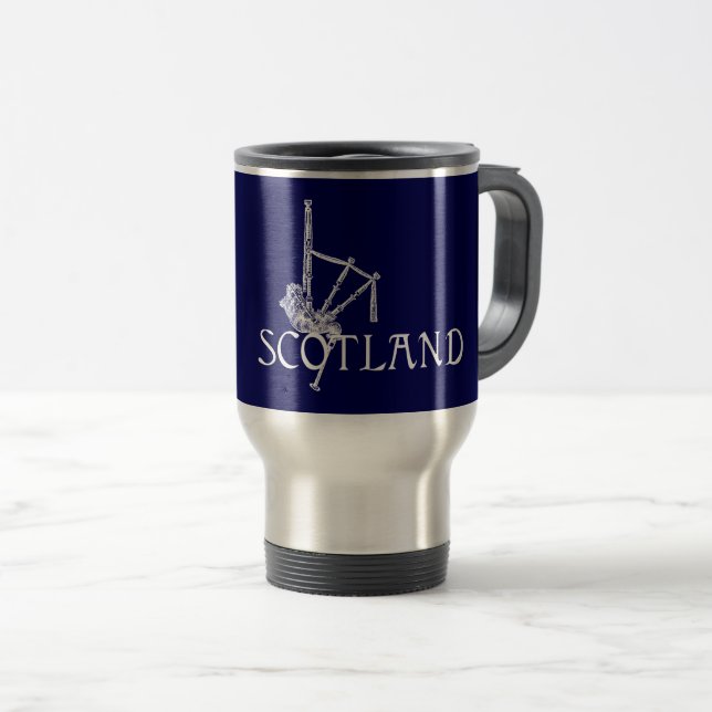 Caneca Térmica Scotland Bagpipe, Scottish Design (Frente Esquerda)