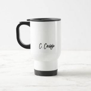 Caneca Térmica Script Escrito à Mão Personalizado Elegante