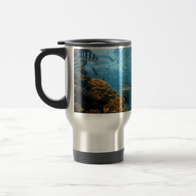 Caneca Térmica Scuba Diver em cena submarina Personalize (Esquerda)
