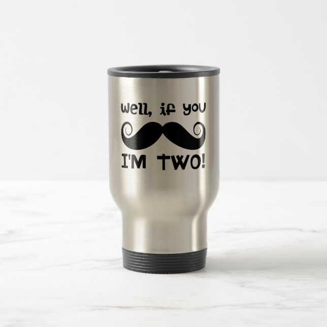 Caneca Térmica segundo aniversário Mustache (Centro)