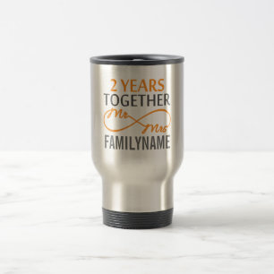 Caneca Térmica segundo Aniversário Sr. & Sra. Infinity Personaliz