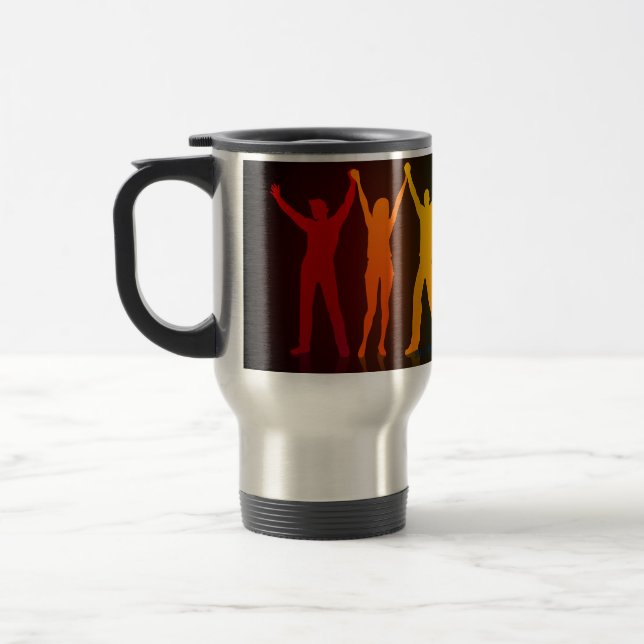 Caneca Térmica Seis silhuetas em pé de Slipperyjoe com braços lev (Esquerda)