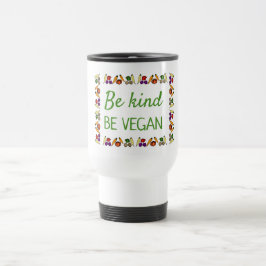 Caneca Térmica Seja gentil, BE VEGAN. Seu nome, personalizado