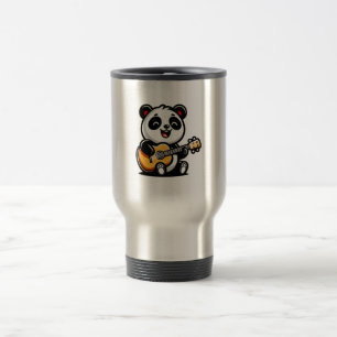 Caneca Térmica Serenata Melódica de Panda - Arte de Violão Acústi