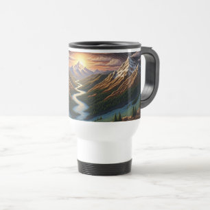 Caneca Térmica Serenidade nas Montanhas: Uma Viagem Através da Na