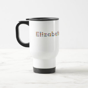Caneca Térmica Seu nome em letras florais artísticas / Elizabeth