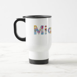 Caneca Térmica Seu nome em letras florais artísticas / Mia