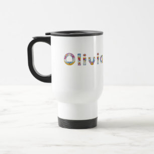Caneca Térmica Seu nome em letras florais artísticas / Olivia
