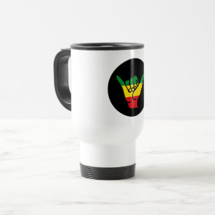 Caneca Térmica Shaka Mãos Com Cores De Reggae