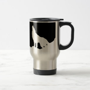 Caneca Térmica Silhouette de Pop de Arte Negra e Branca Única