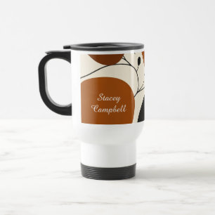 Caneca Térmica Silhueta Abstrata Moderna em Terracota Personaliza