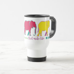 Caneca Térmica Silhueta de Elefantes Neon Inspiração Motivação