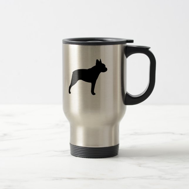 Caneca Térmica Silhueta do Boston Terrier (Direita)