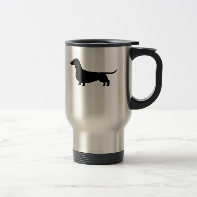 Caneca Térmica Silhueta do Cão Dachshund (Direita)