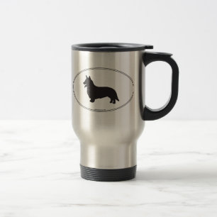Caneca Térmica Silhueta do Corgi de Galês do casaco de lã