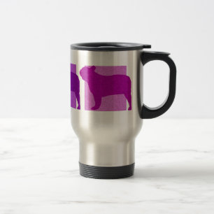 Caneca Térmica Silhuetas coloridas do buldogue francês
