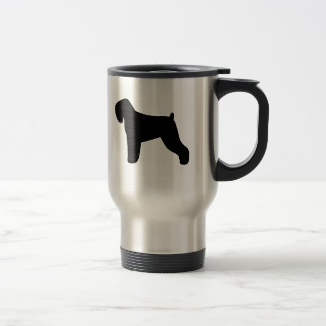 Caneca Térmica Silhuetas do Terrier Russo Negro (Direita)