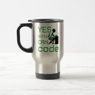 Caneca Térmica Sim, as garotas podem codificar o programador para