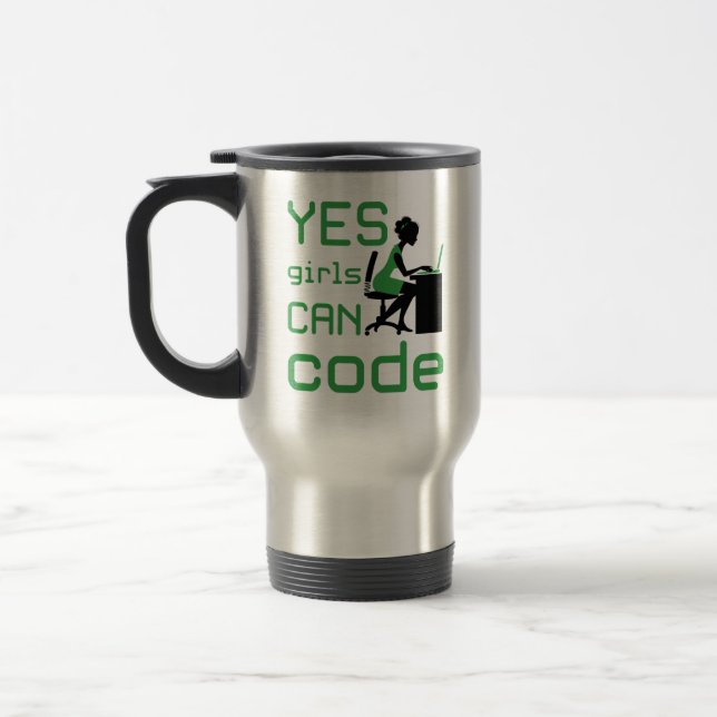 Caneca Térmica Sim, as garotas podem codificar o programador para (Esquerda)