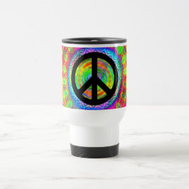 Caneca Térmica Símbolo da Paz Alvo Tie Dye