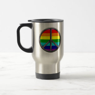 Caneca Térmica Símbolo de paz arco-íris orgulho gay Lgbtq
