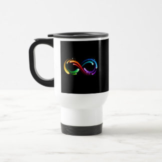 Caneca Térmica Símbolo do infinito de cometas arco-íris