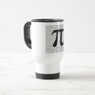 Caneca Térmica Símbolo matemático original do número preto pi dia
