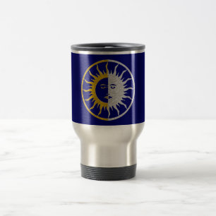 Caneca Térmica Símbolo SUN & MOON - prata dourada