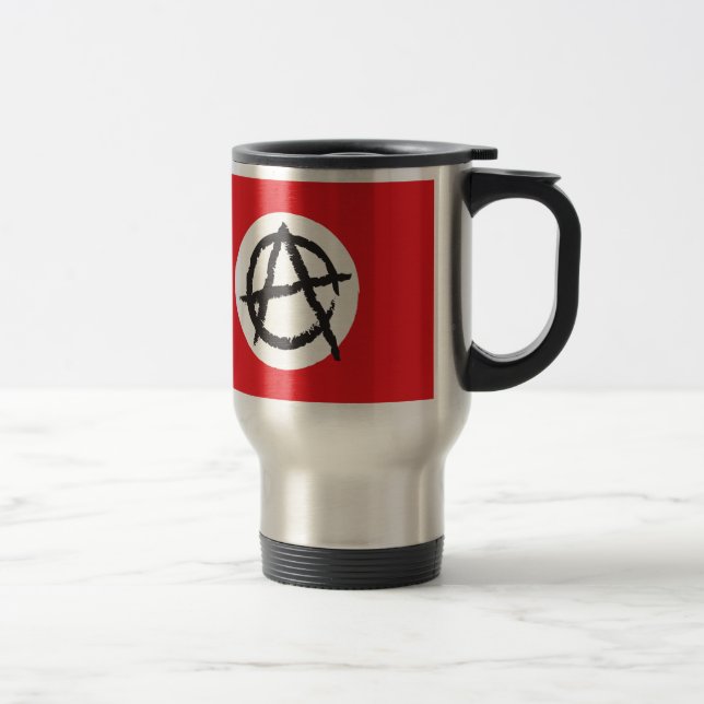 Caneca Térmica Símbolo vermelho, branco & preto do sinal da (Direita)