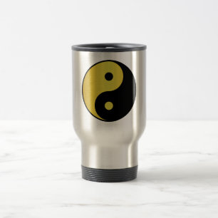 Caneca Térmica Símbolo Yin e Yang Dourada filosofia asiática co