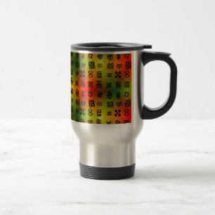 Caneca Térmica Símbolos de Adinkra com cores africanas