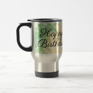 Caneca Térmica simples caligrafia feliz aniversário personalizado