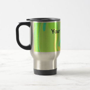 Caneca Térmica Simples glitter de aquarela verde minimalista adic