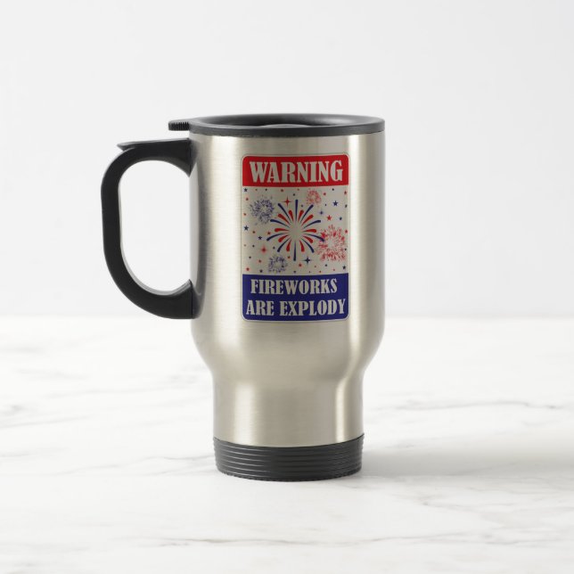 Caneca Térmica Sinal de Alerta de Fogos de Artifício (Esquerda)